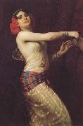 Otto Pilny Danseuse au tambourin (mk32) oil